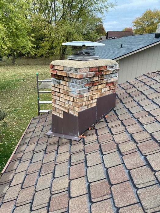 BEFORE: Chimney removal and roof repair